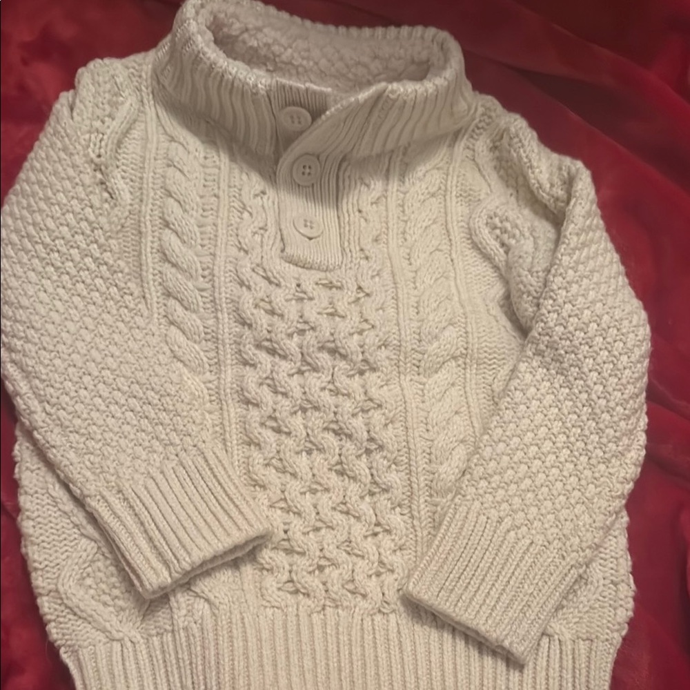 GAP Cream Cowl Neck Sweater with Cable Knit